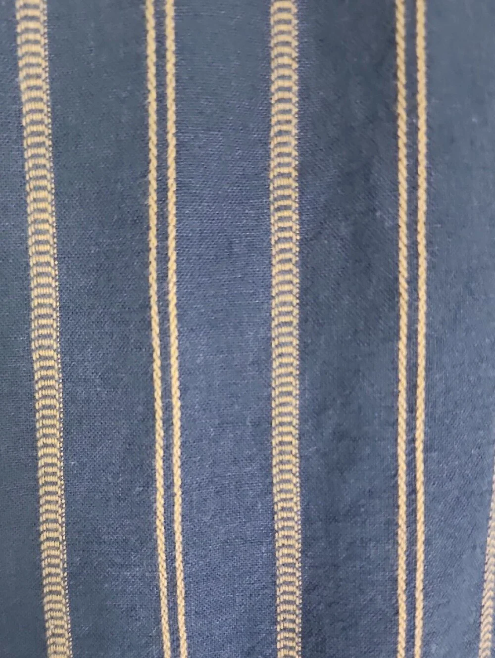 Banana Republic Navy Blue Vertical Stripe Short-Sleeve Button-Up